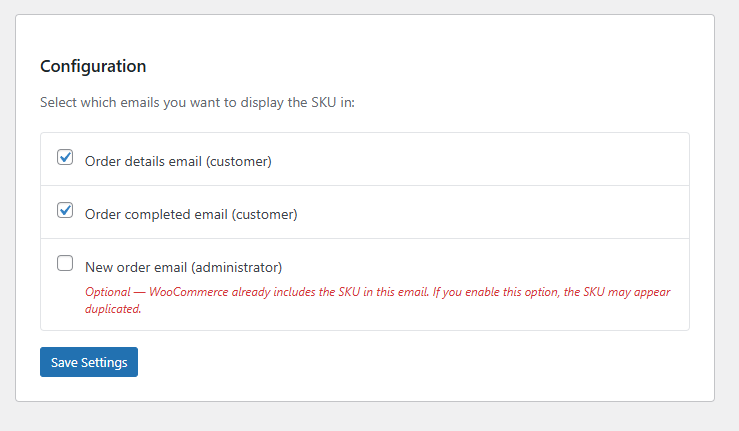 Include the SKU in WooCommerce emails