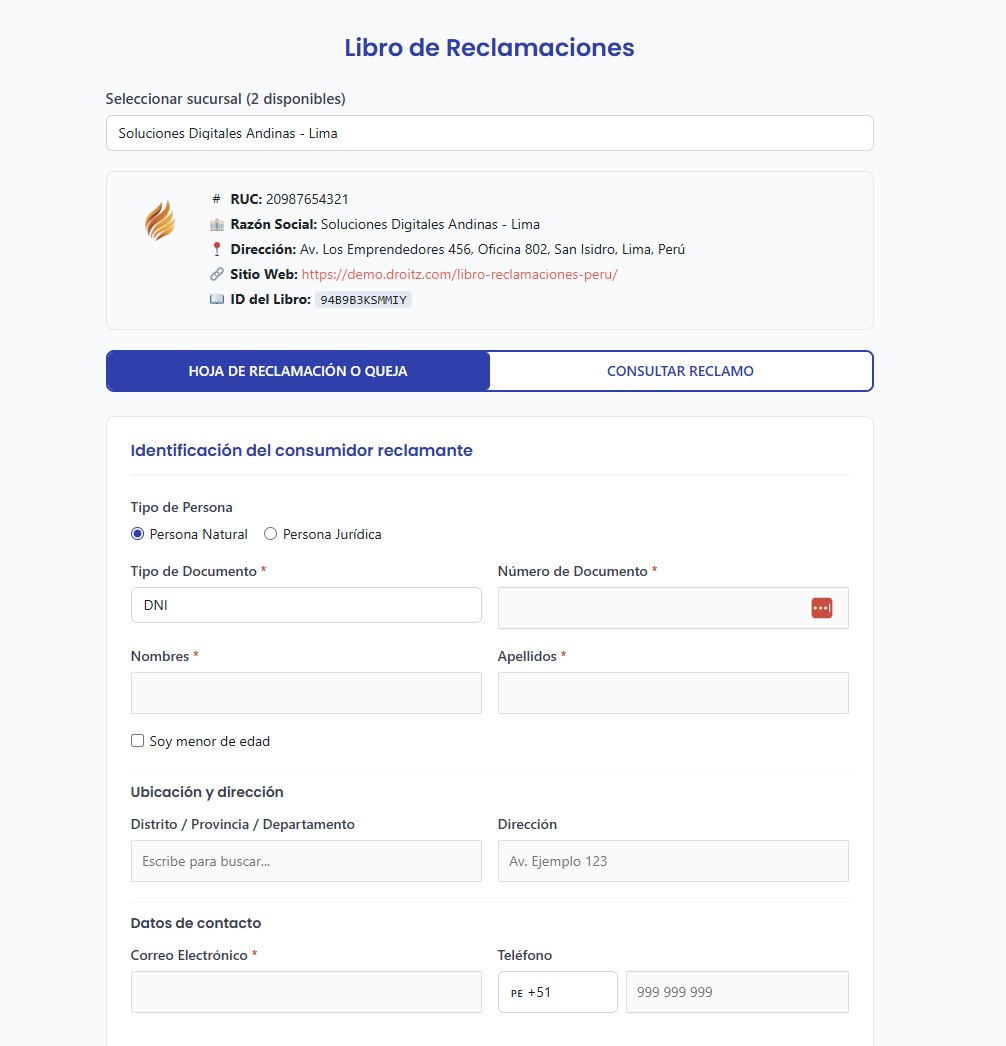 Libro de Reclamaciones para Perú